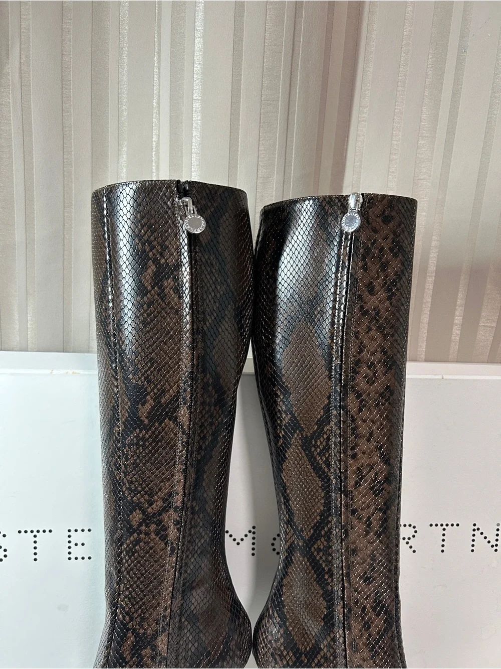 Stella McCartney Snake Embossed Tall Boots